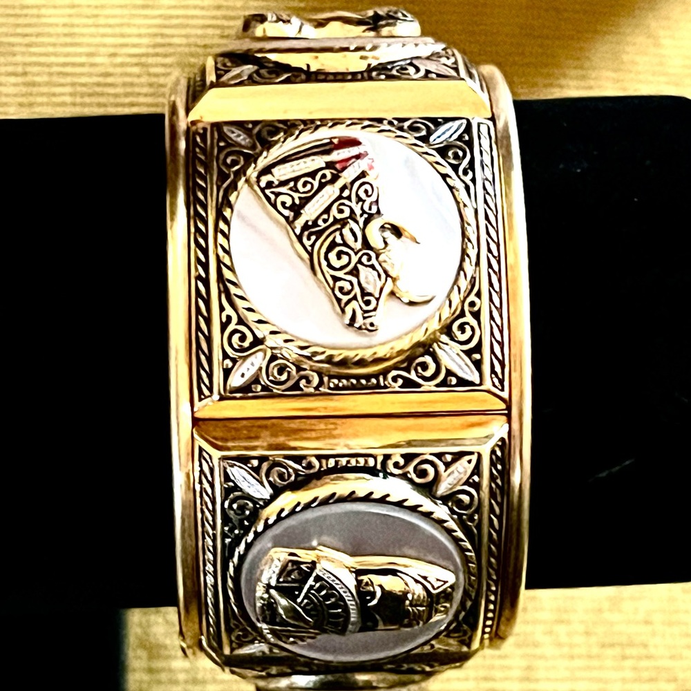Vintage 1940’s Spanish Damascene Matador Bull Flamenco Dance Bangle
